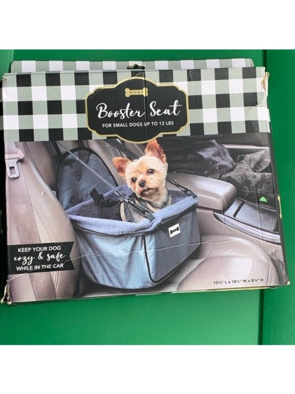 NEW Woof Dog Booster Seat (Color: Grey) For Dogs up to 12 LBS
